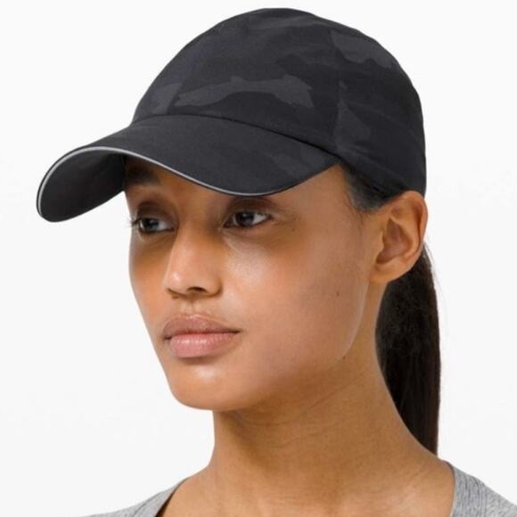 Lululemon Accessories - Lululemon Grey Black Camo Fast and Free Adjustable Running Hat